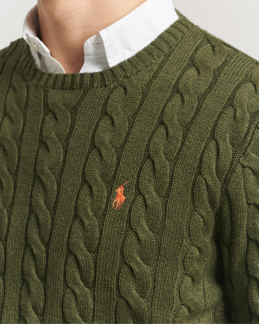 Men | Sweaters & Knitwear | Polo Ralph Lauren | Cotton Cable Pullover Garden Trail Heather