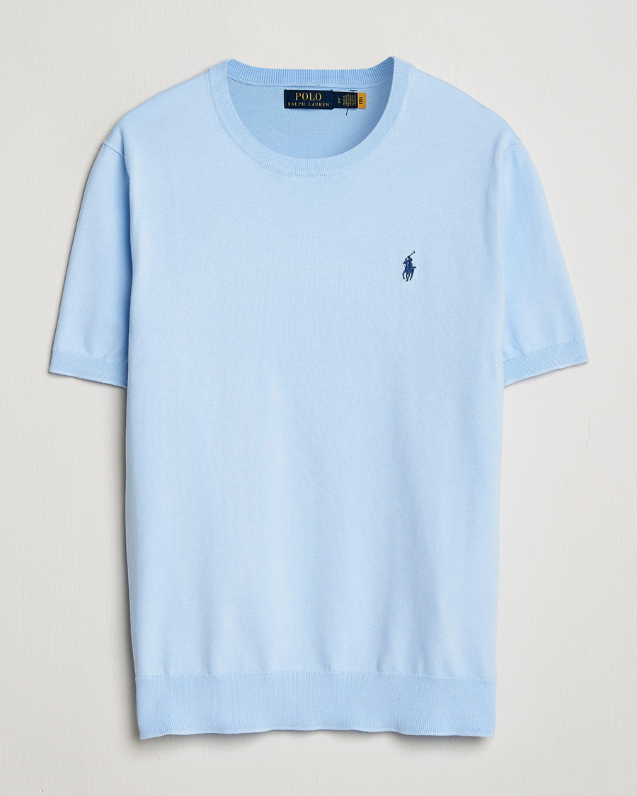Men | T-Shirts | Polo Ralph Lauren | Knitted Short Sleeve T-Shirt Office Blue