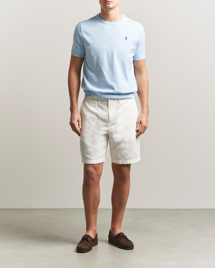 Men | T-Shirts | Polo Ralph Lauren | Knitted Short Sleeve T-Shirt Office Blue