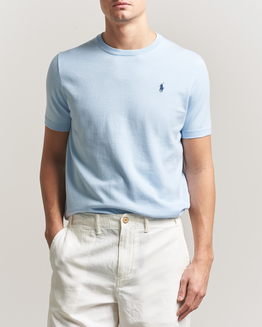 Men | T-Shirts | Polo Ralph Lauren | Knitted Short Sleeve T-Shirt Office Blue