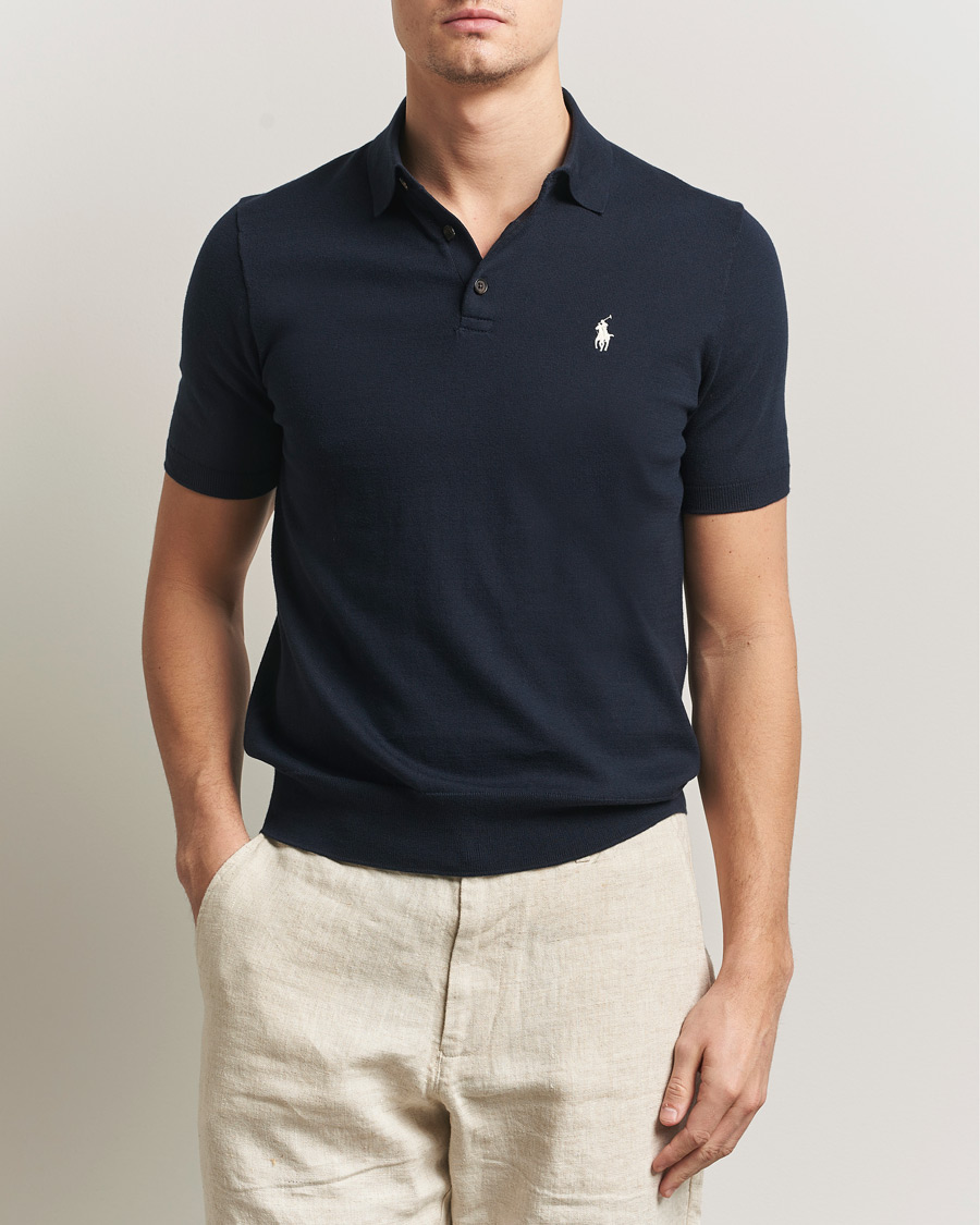 Men | Polo Shirts | Polo Ralph Lauren | Knitted Short Sleeve Polo Hunter Navy