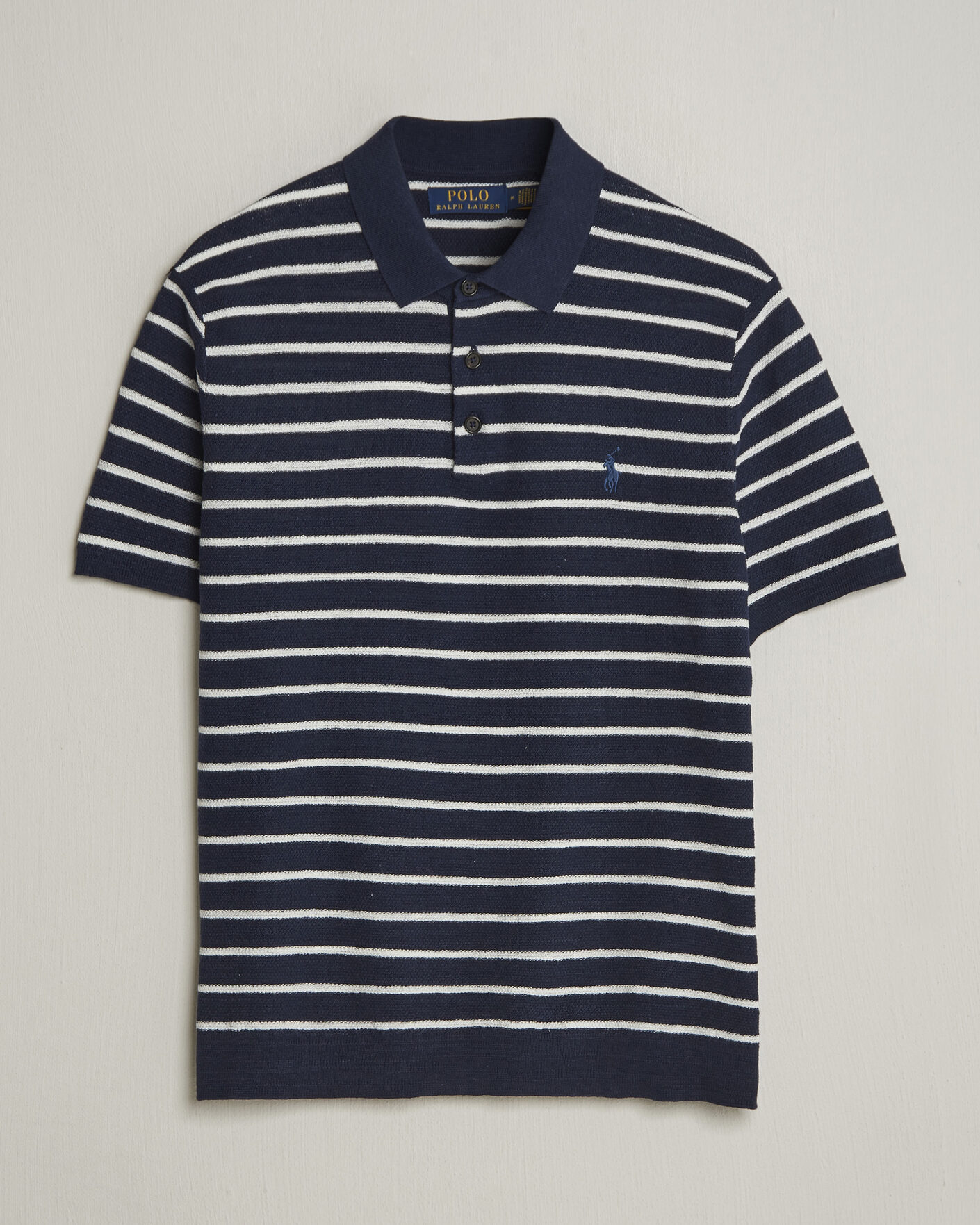 Men | Polo Shirts | Polo Ralph Lauren | Cotton Blend Striped Polo Bright Navy Combo