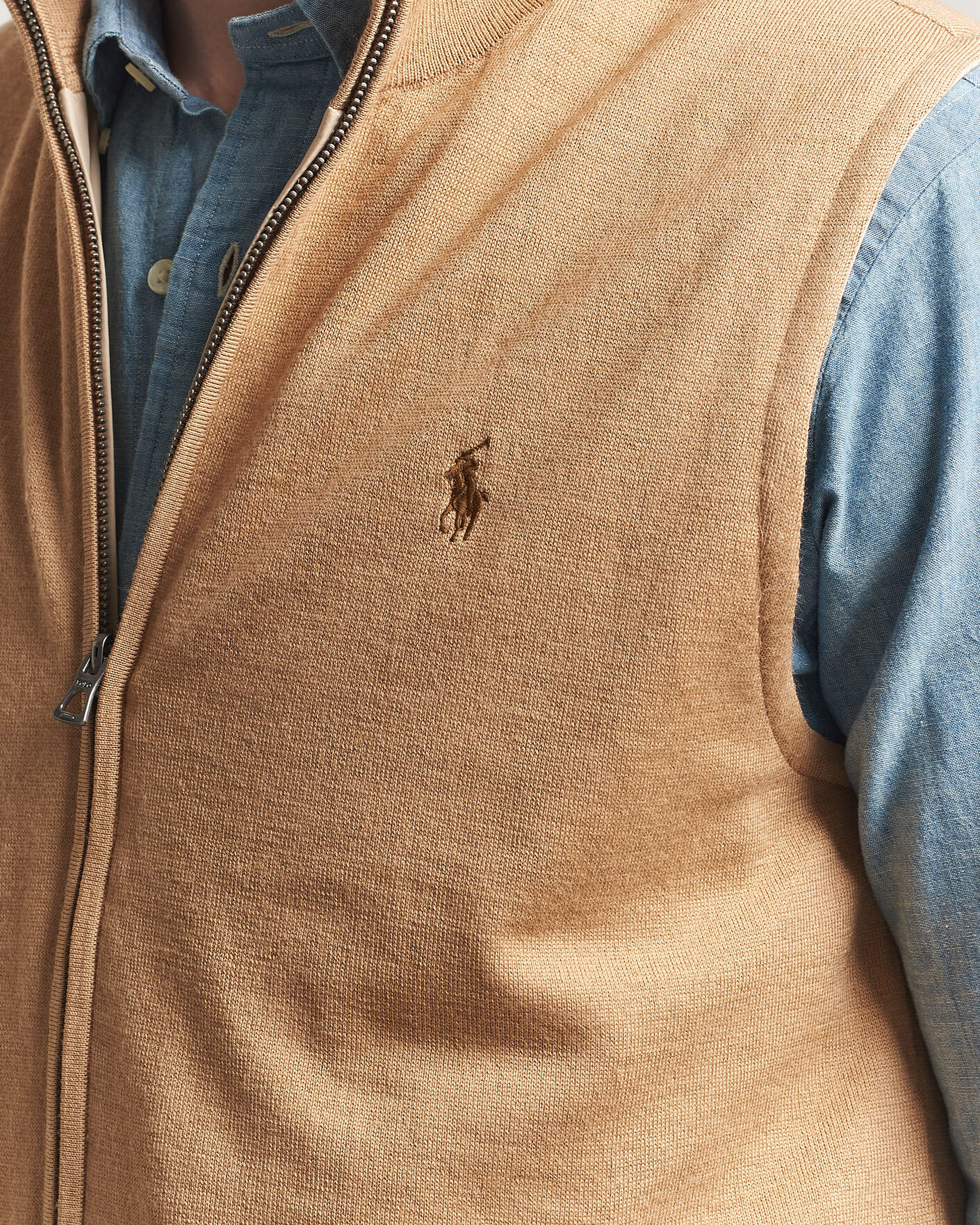 Men | Sweaters & Knitwear | Polo Ralph Lauren | Wool Blend Vest Camel Combo