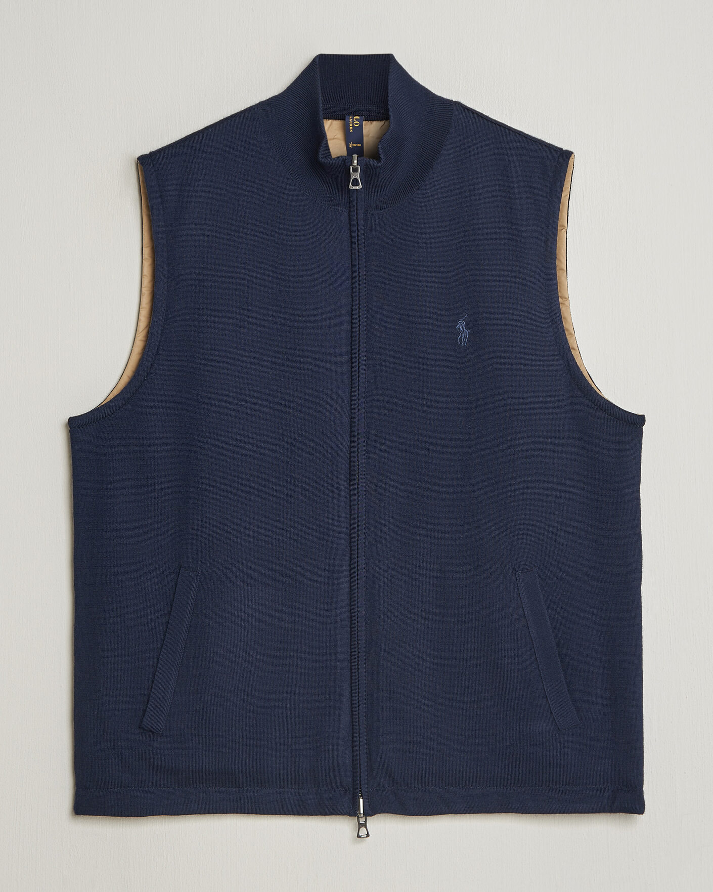 Polo Ralph Lauren Wool Blend Vest Navy Combo at CareOfCarl.com