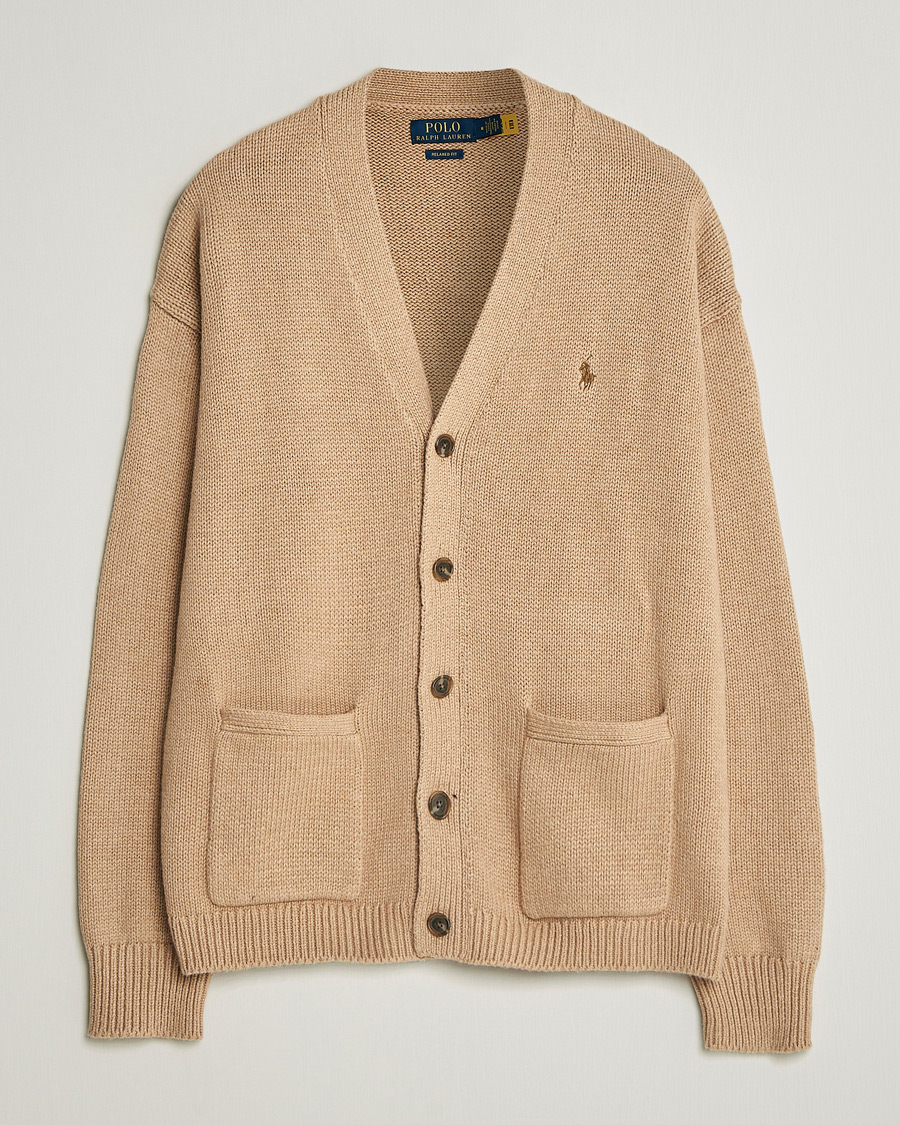 Polo Ralph Lauren Cotton Cardigan Camel Melange at CareOfCarl.com