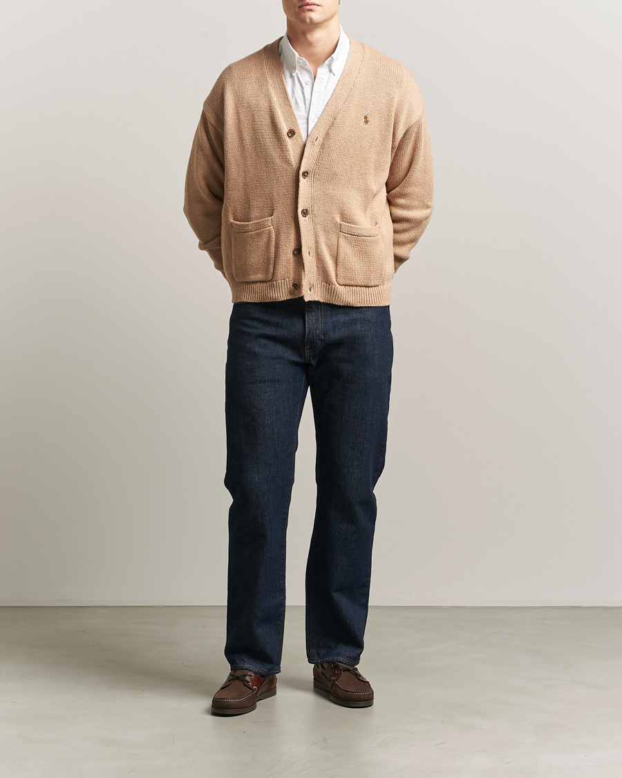 Polo Ralph Lauren Cotton Cardigan Camel Melange at CareOfCarl.com