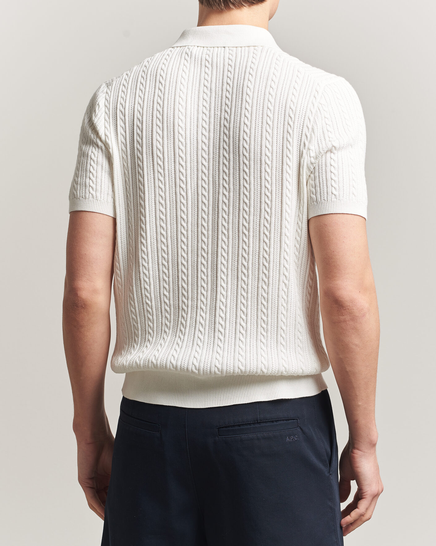 【hya7kka】Polo Ralph Lauren 半袖ニット ホワイト Polo Ralph Lauren Cotton Polo Deckwash White/Navy at CareOfCarl.com