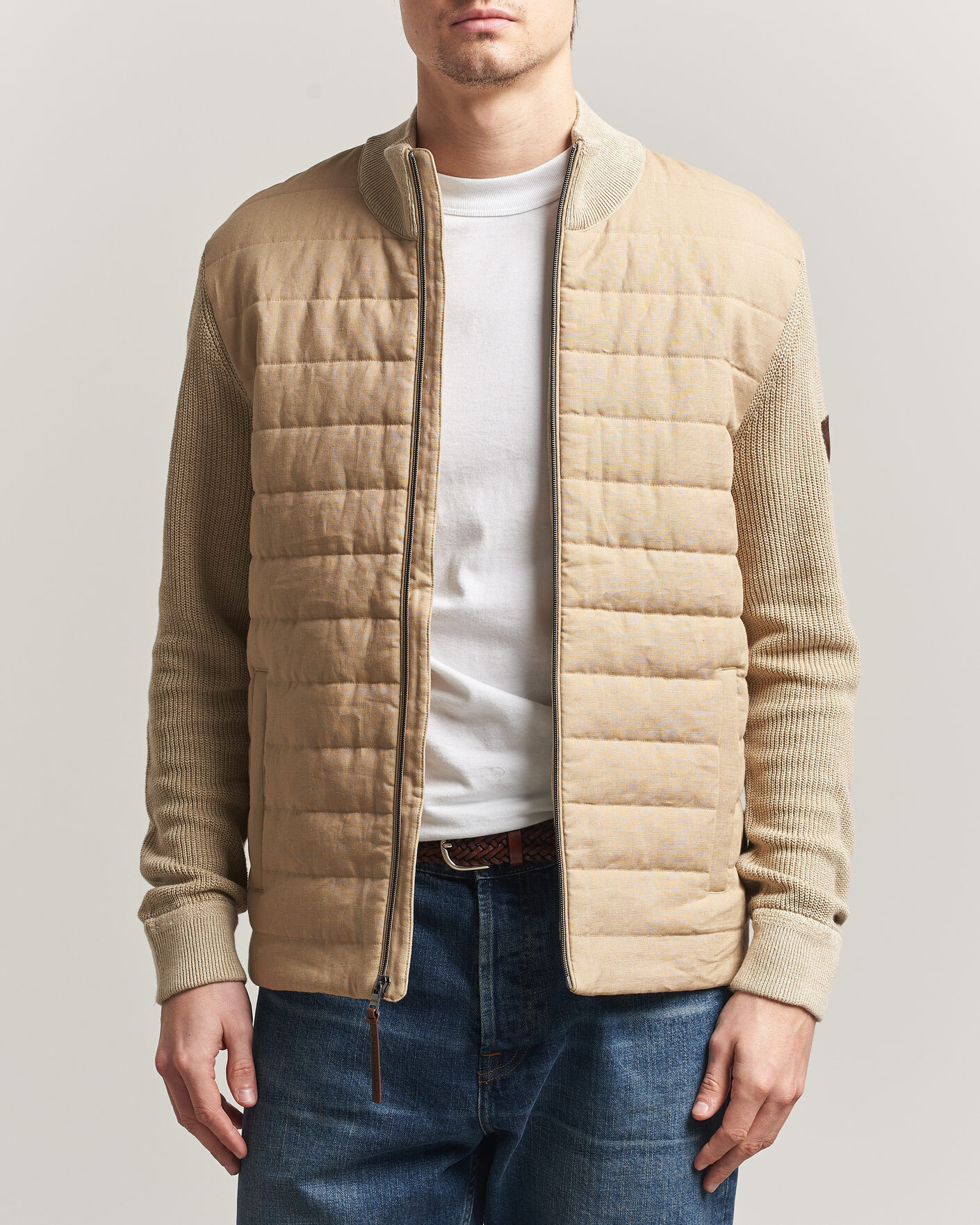 Men | Coats & Jackets | Polo Ralph Lauren | Linen Full Zip Sweater Coastal Beige