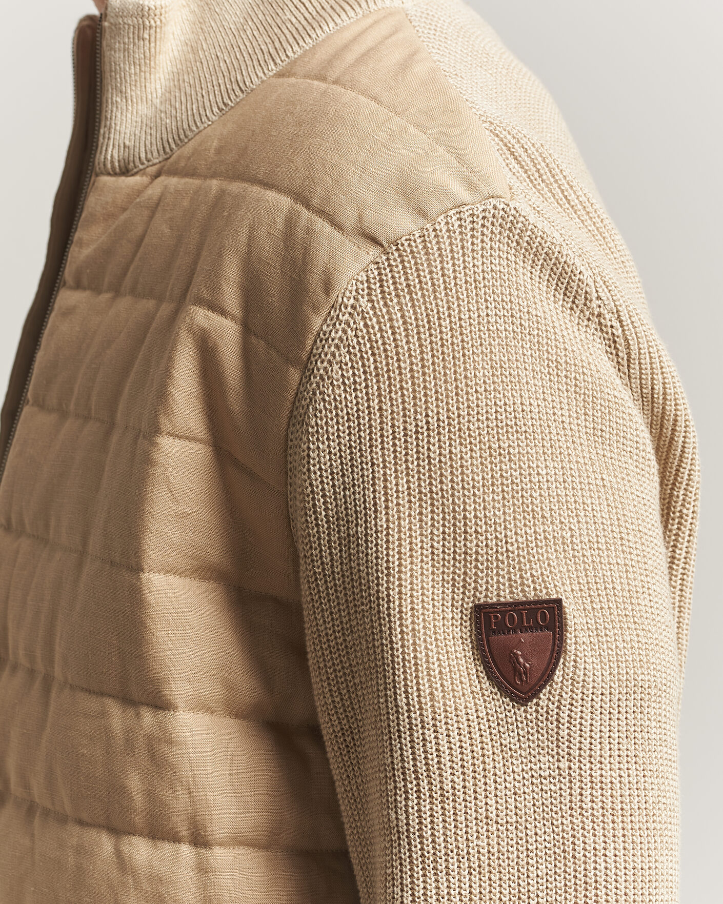Men | Coats & Jackets | Polo Ralph Lauren | Linen Full Zip Sweater Coastal Beige