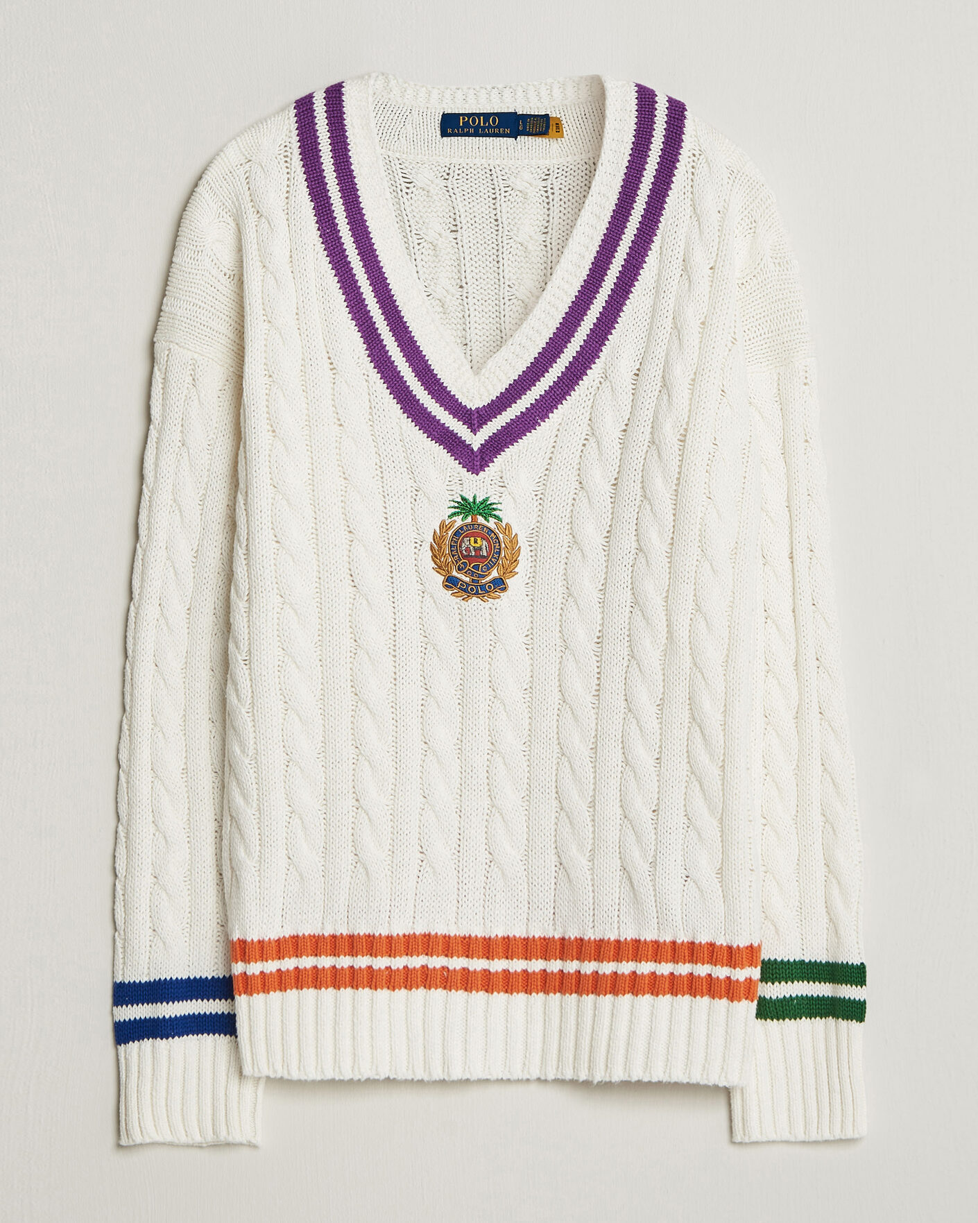 Men | Sweaters & Knitwear | Polo Ralph Lauren | Cotton Linen Blend Sweater Cream Combo