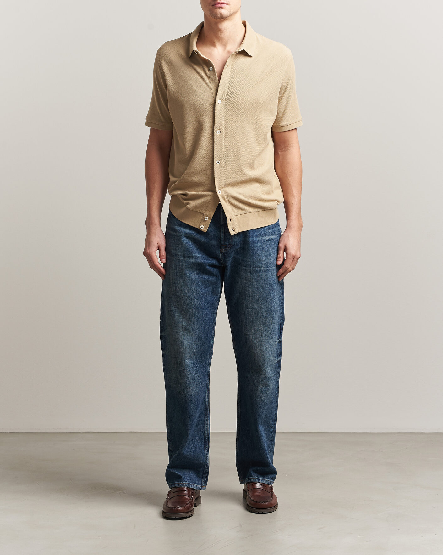 Men | Polo Shirts | Polo Ralph Lauren | Cotton Knitted Polo Coastal Beige
