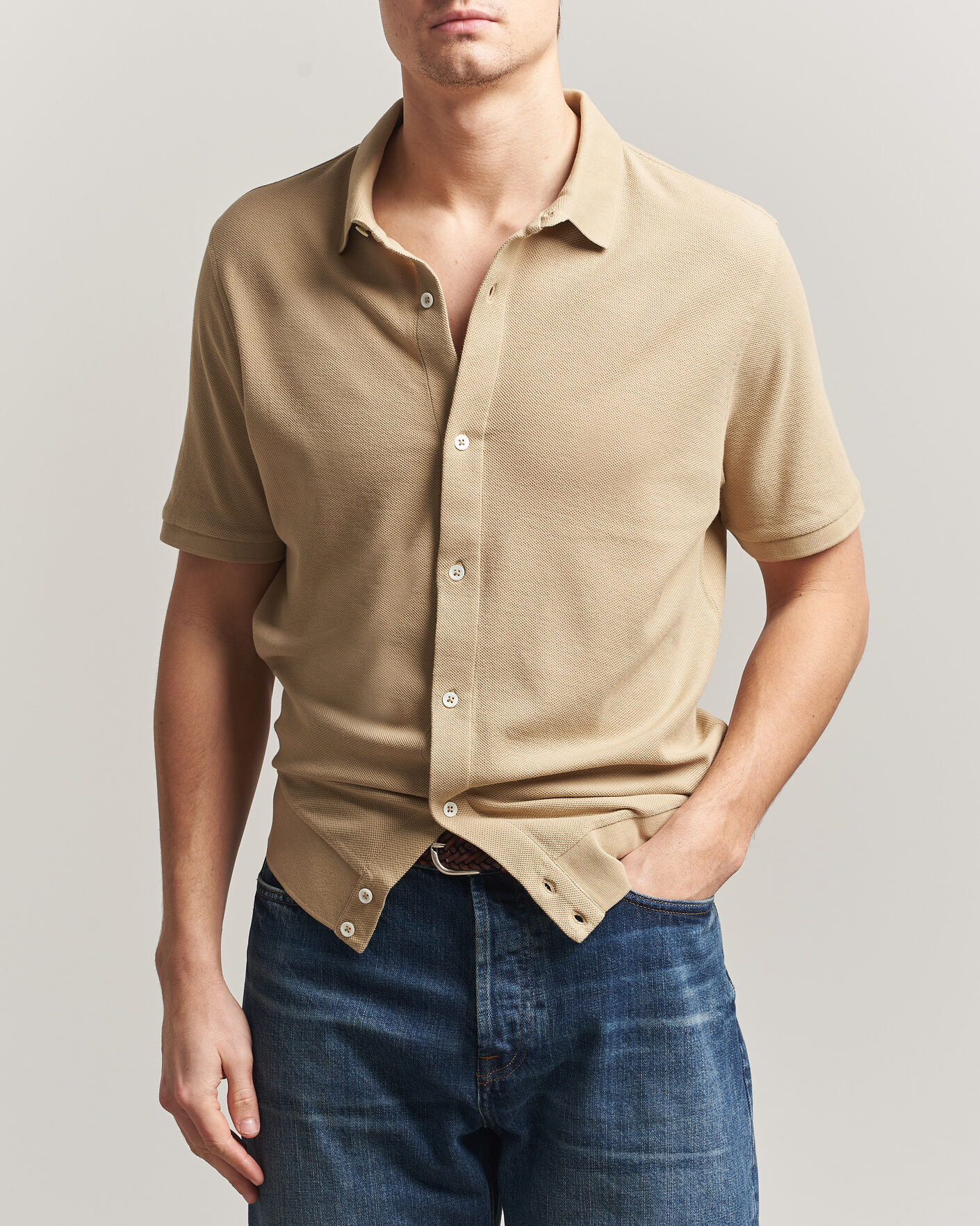 Men | Polo Shirts | Polo Ralph Lauren | Cotton Knitted Polo Coastal Beige