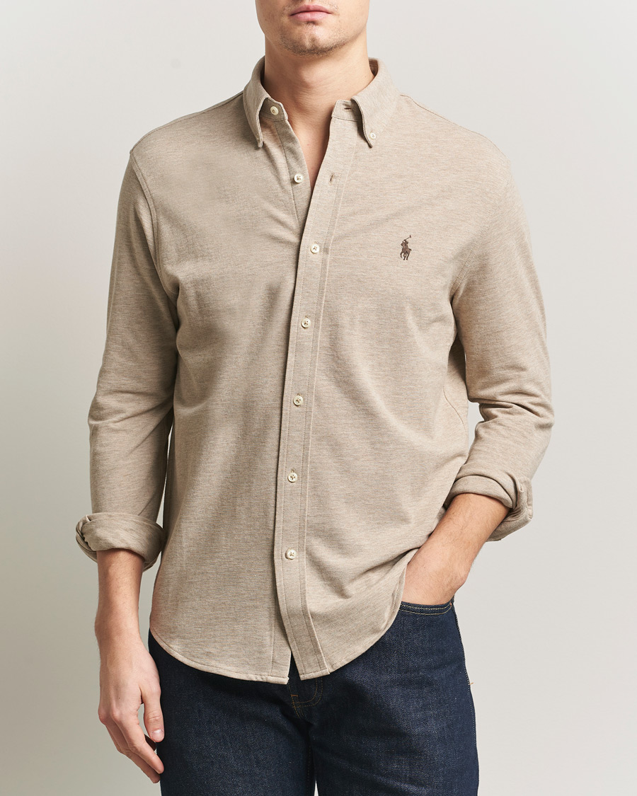 Men | Shirts | Polo Ralph Lauren | Featherweight Mesh Shirt Tuscan Beige