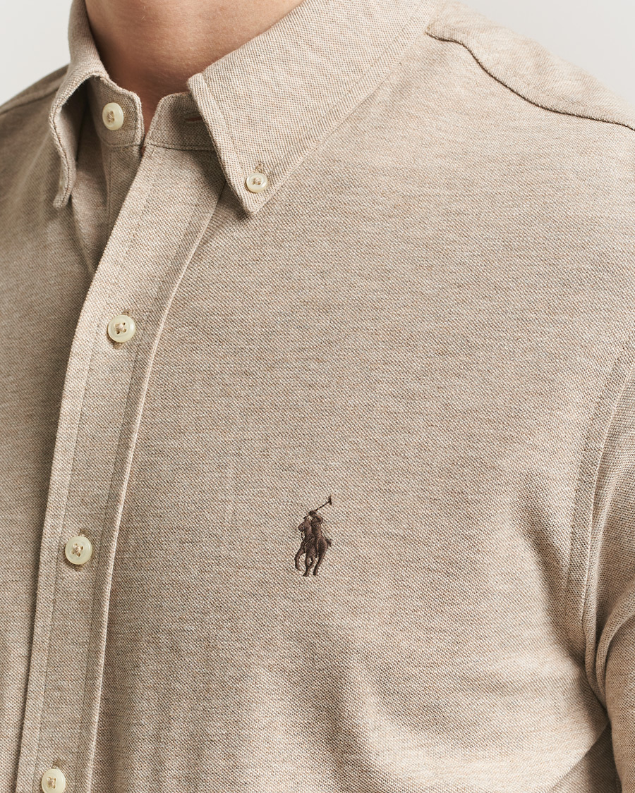 Men | Shirts | Polo Ralph Lauren | Featherweight Mesh Shirt Tuscan Beige