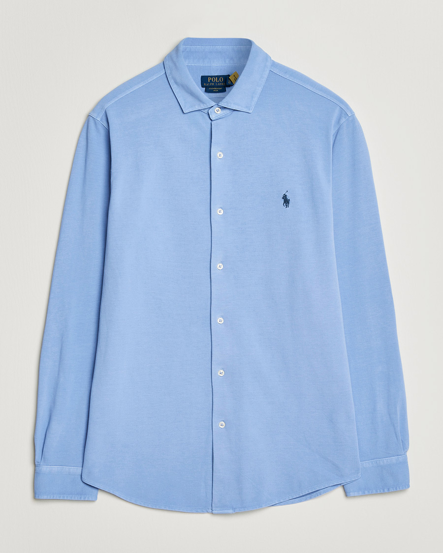 Men | Shirts | Polo Ralph Lauren | Featherweight Knitted Shirt Canvas Blue