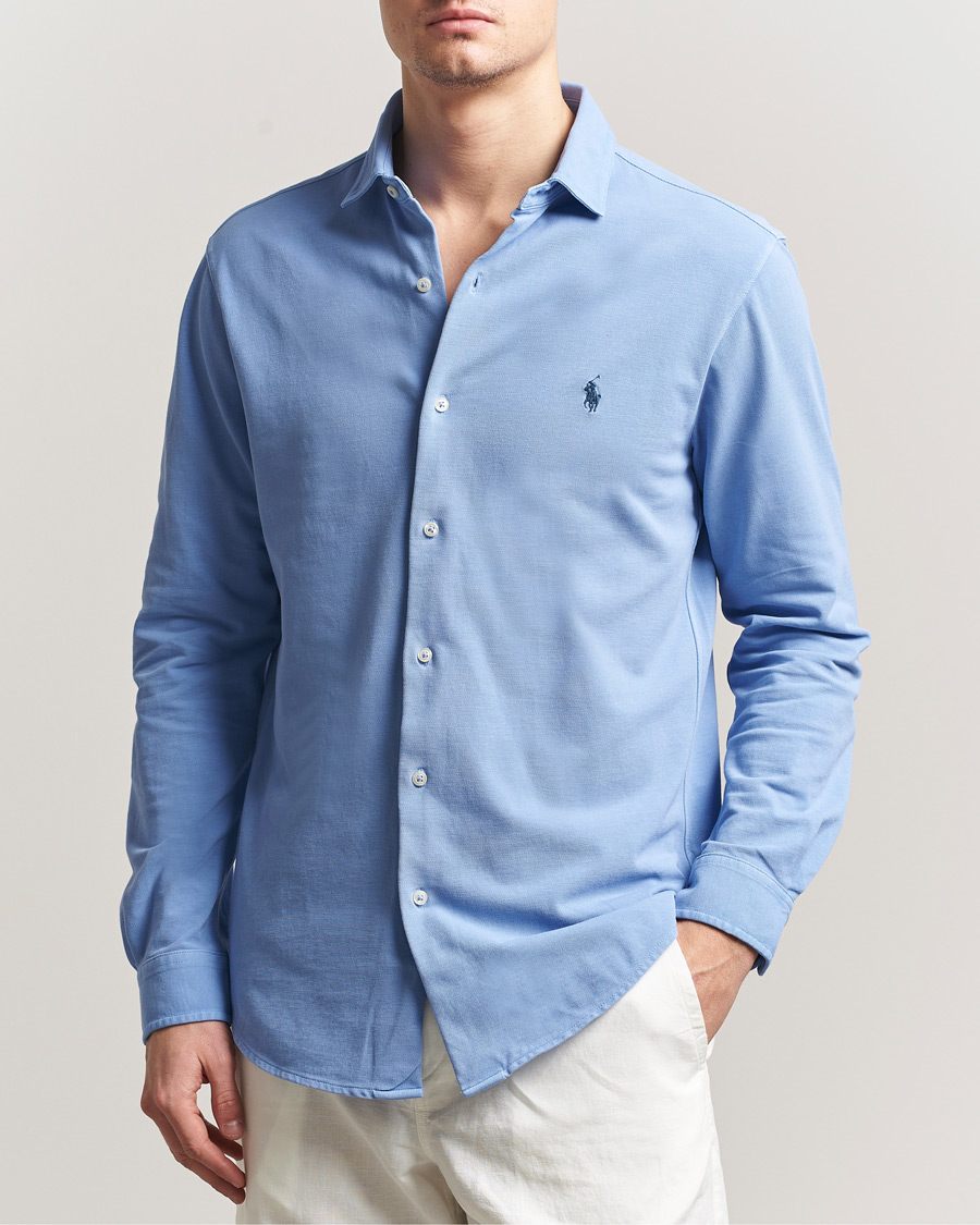 Men | Shirts | Polo Ralph Lauren | Featherweight Knitted Shirt Canvas Blue