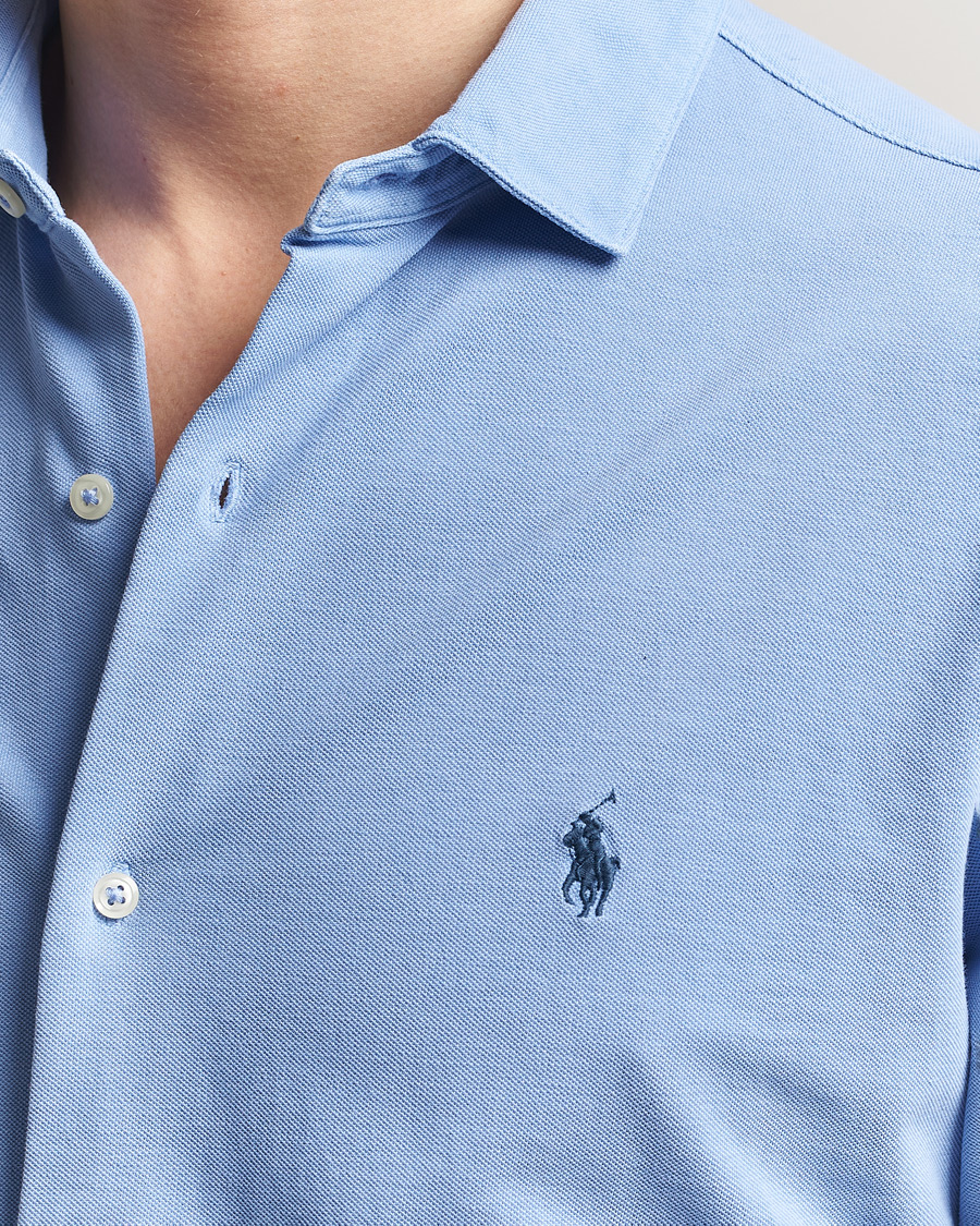 Men | Shirts | Polo Ralph Lauren | Featherweight Knitted Shirt Canvas Blue