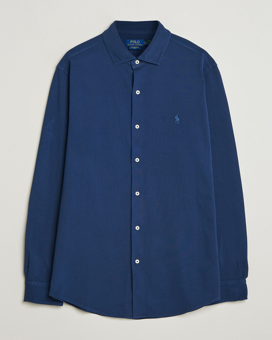 Men | Shirts | Polo Ralph Lauren | Featherweight Knitted Shirt Dark Cobalt