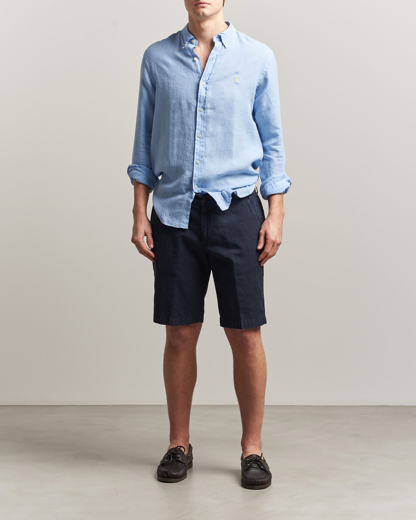 Men | Shirts | Polo Ralph Lauren | Slim Fit Linen Shirt Austin Blue