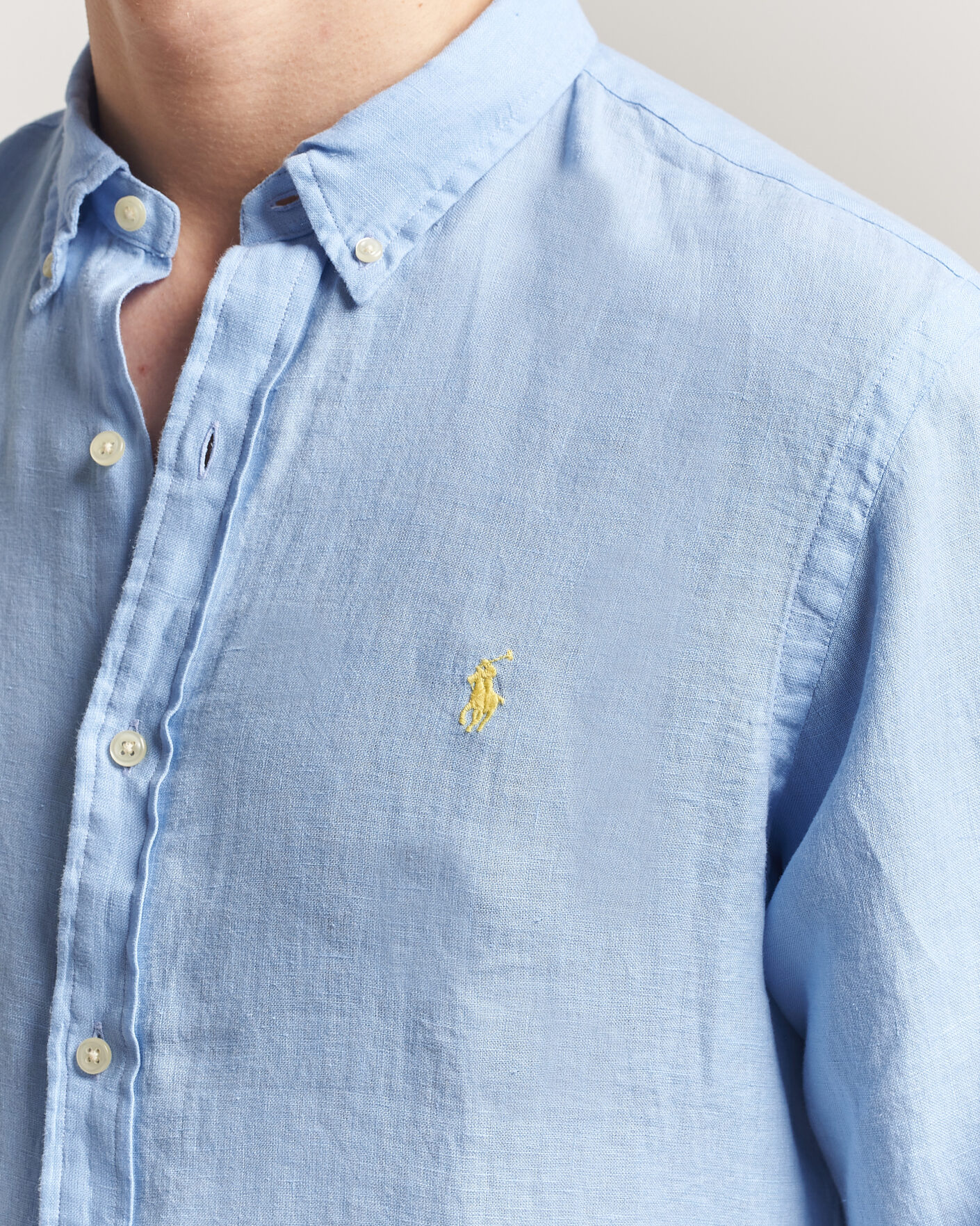 Men | Shirts | Polo Ralph Lauren | Slim Fit Linen Shirt Austin Blue