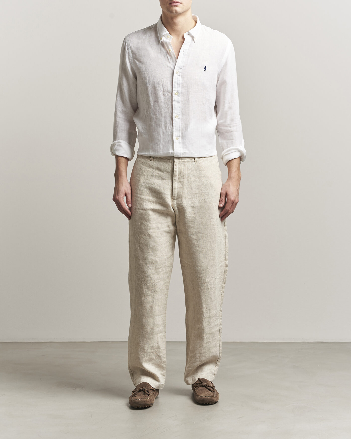 Men | Shirts | Polo Ralph Lauren | Slim Fit Linen Shirt White