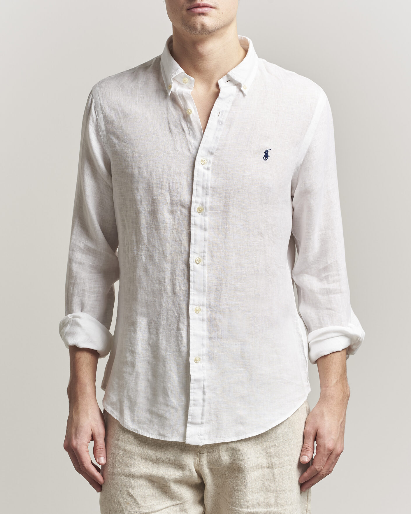 Men | Shirts | Polo Ralph Lauren | Slim Fit Linen Shirt White