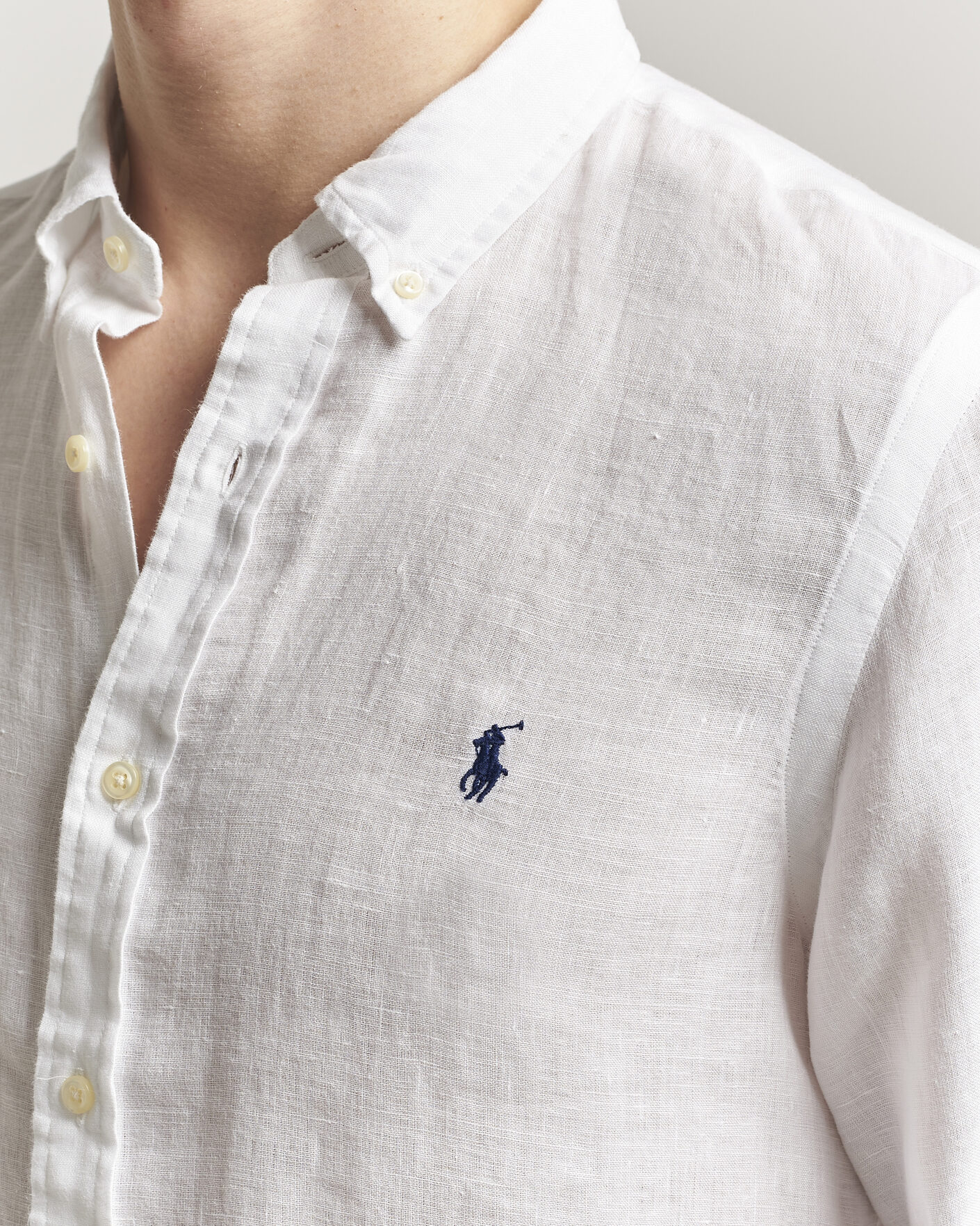 Men | Shirts | Polo Ralph Lauren | Slim Fit Linen Shirt White