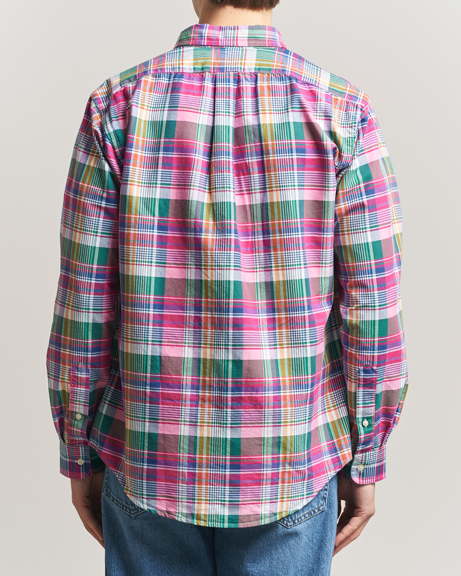 Men | Shirts | Polo Ralph Lauren | Custom Fit Checked Oxford Shirt Pink/Blue Multi