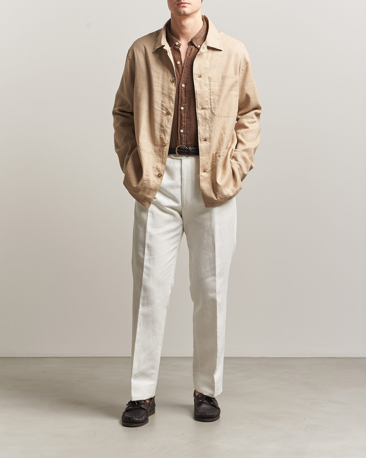 Men | Shirts | Polo Ralph Lauren | Stretch Linen Overshirt Coastal Beige