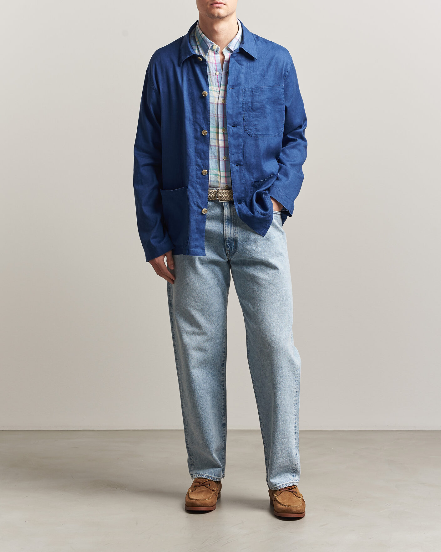 Men | Shirts | Polo Ralph Lauren | Stretch Linen Overshirt Annapolis Blue
