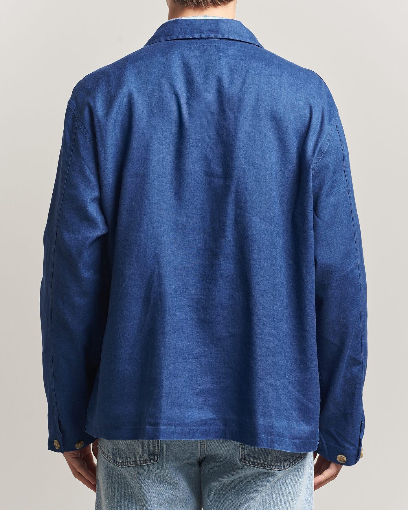Men | Shirts | Polo Ralph Lauren | Stretch Linen Overshirt Annapolis Blue