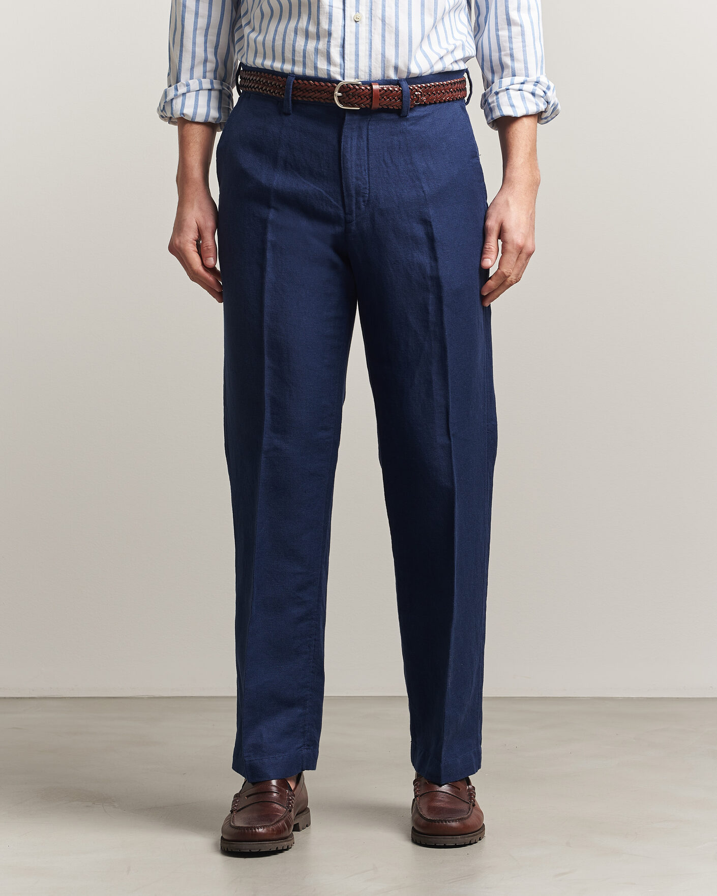 Men | Trousers | Polo Ralph Lauren | Cotton Linen Pants Newport Navy