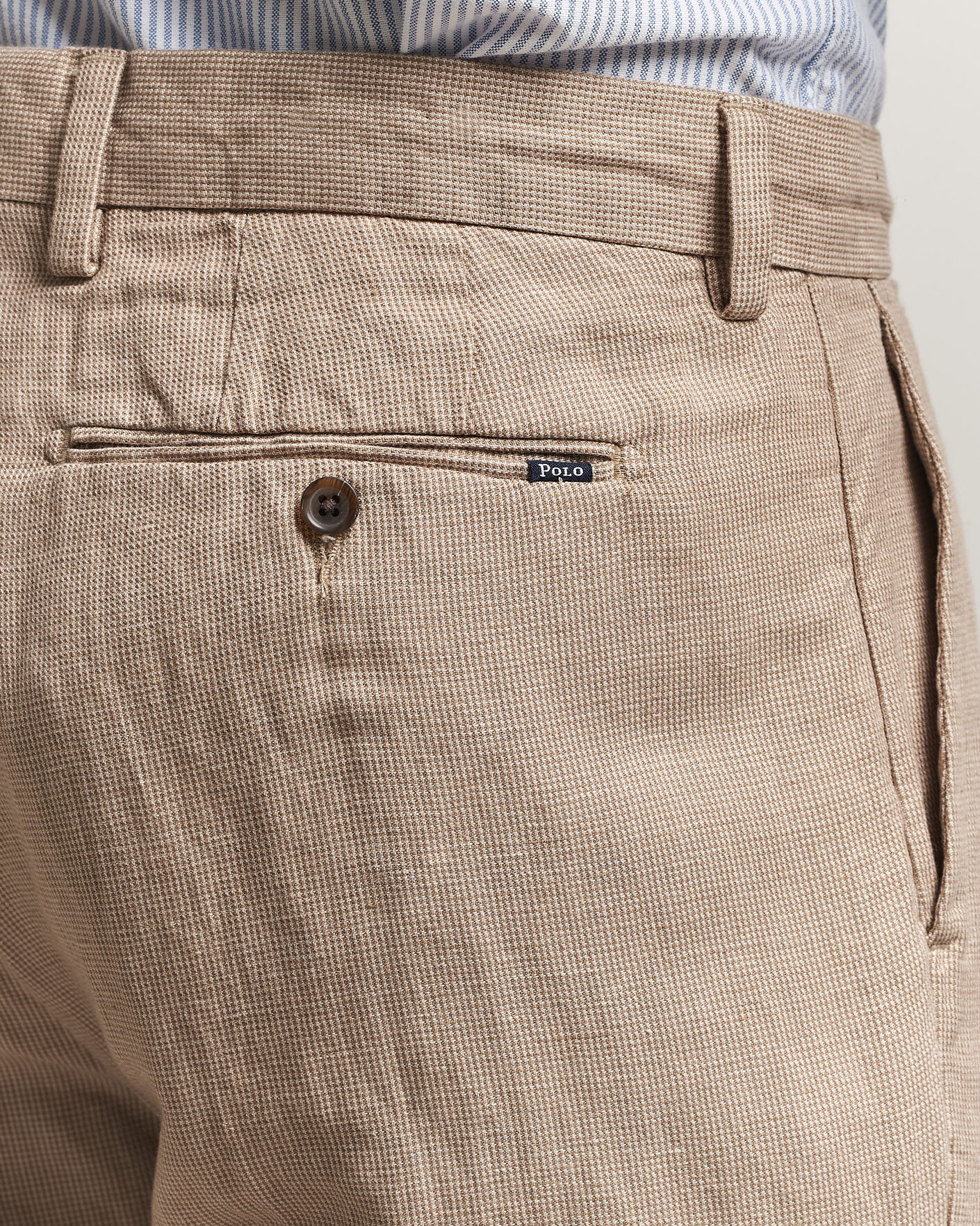 Men | Trousers | Polo Ralph Lauren | Cotton Linen Pants Madison Tan Stone Grey