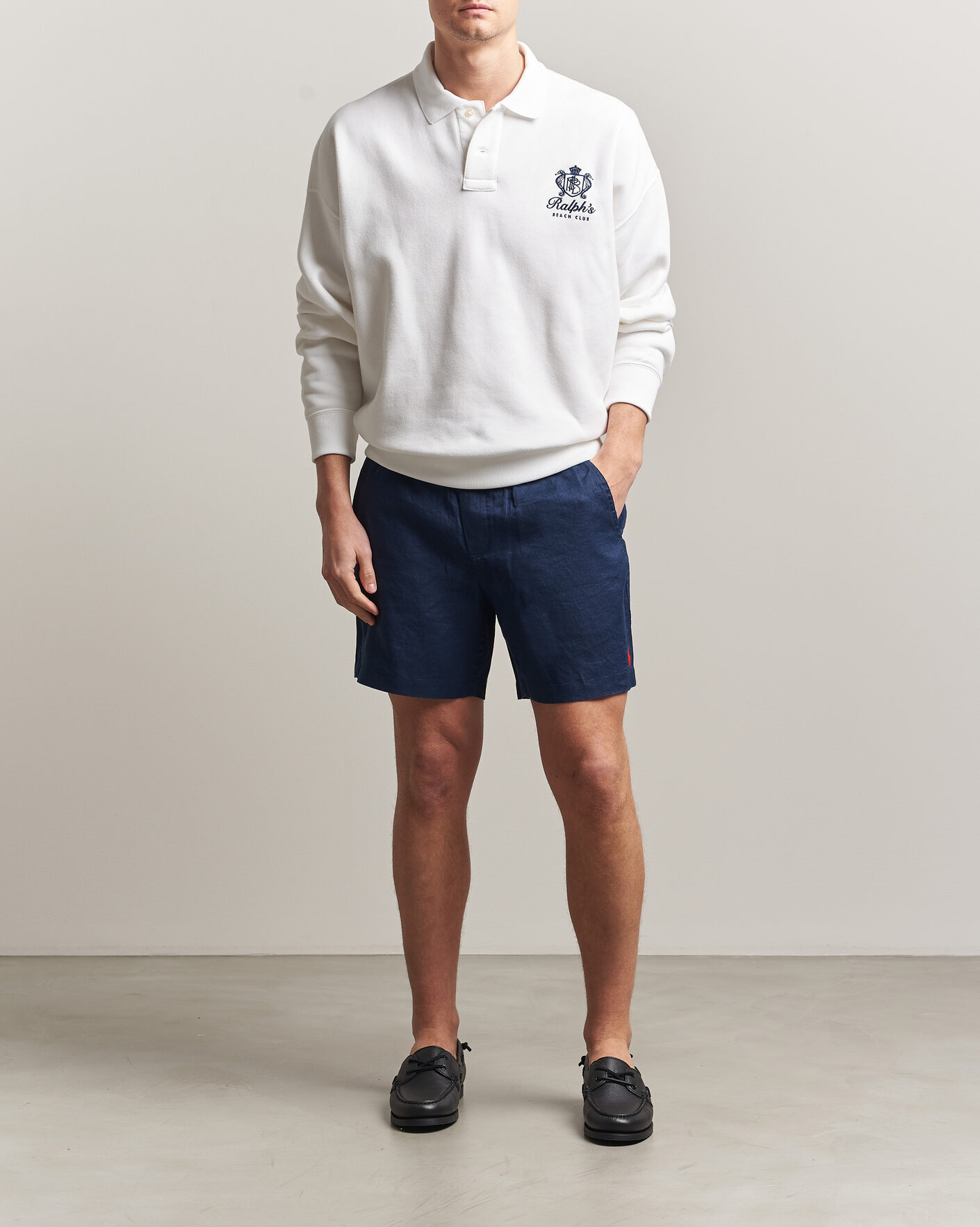 Polo Ralph Lauren Dyed Linen Shorts Newport Navy at CareOfCarl.com