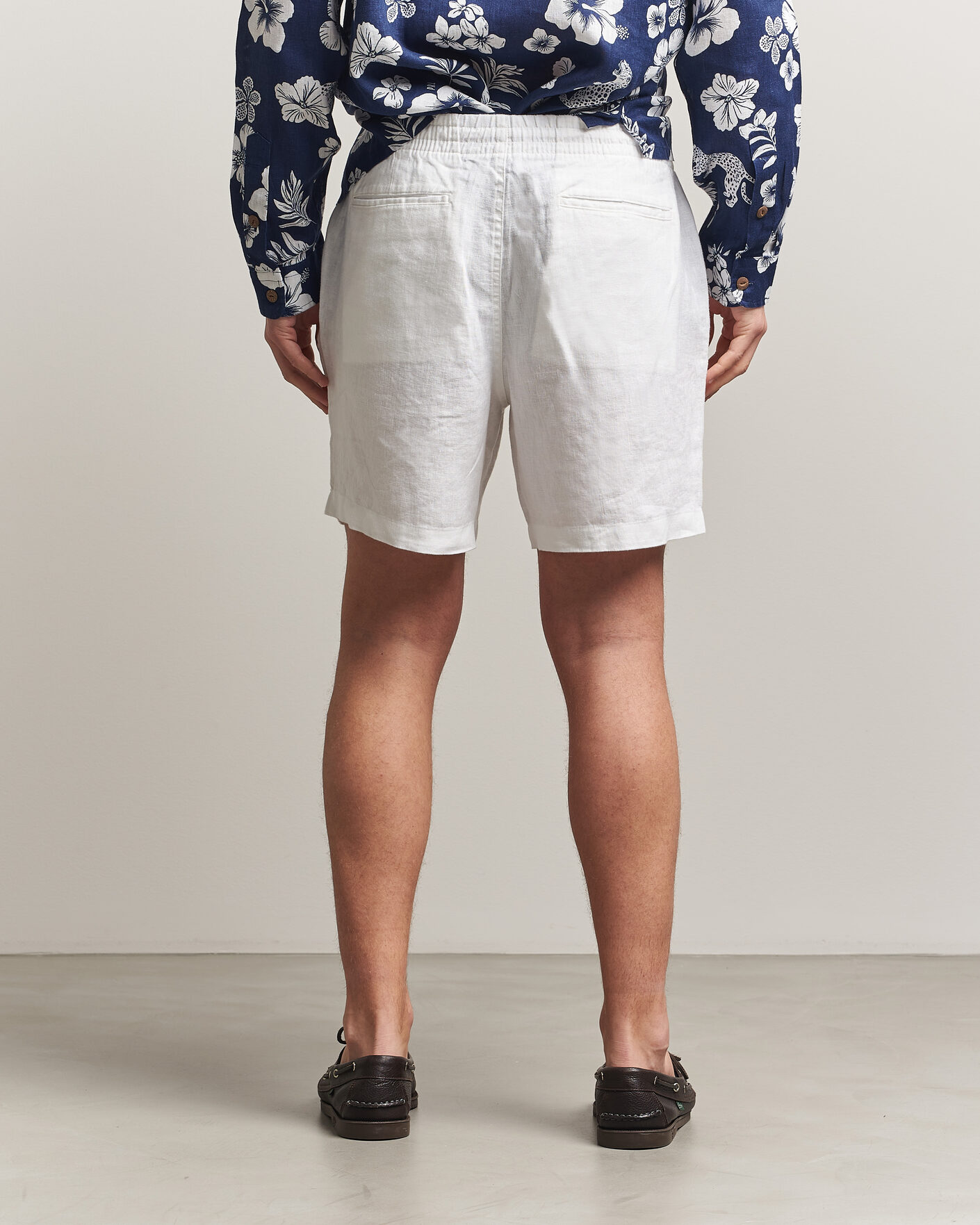 Men | Shorts | Polo Ralph Lauren | Dyed Linen Shorts White