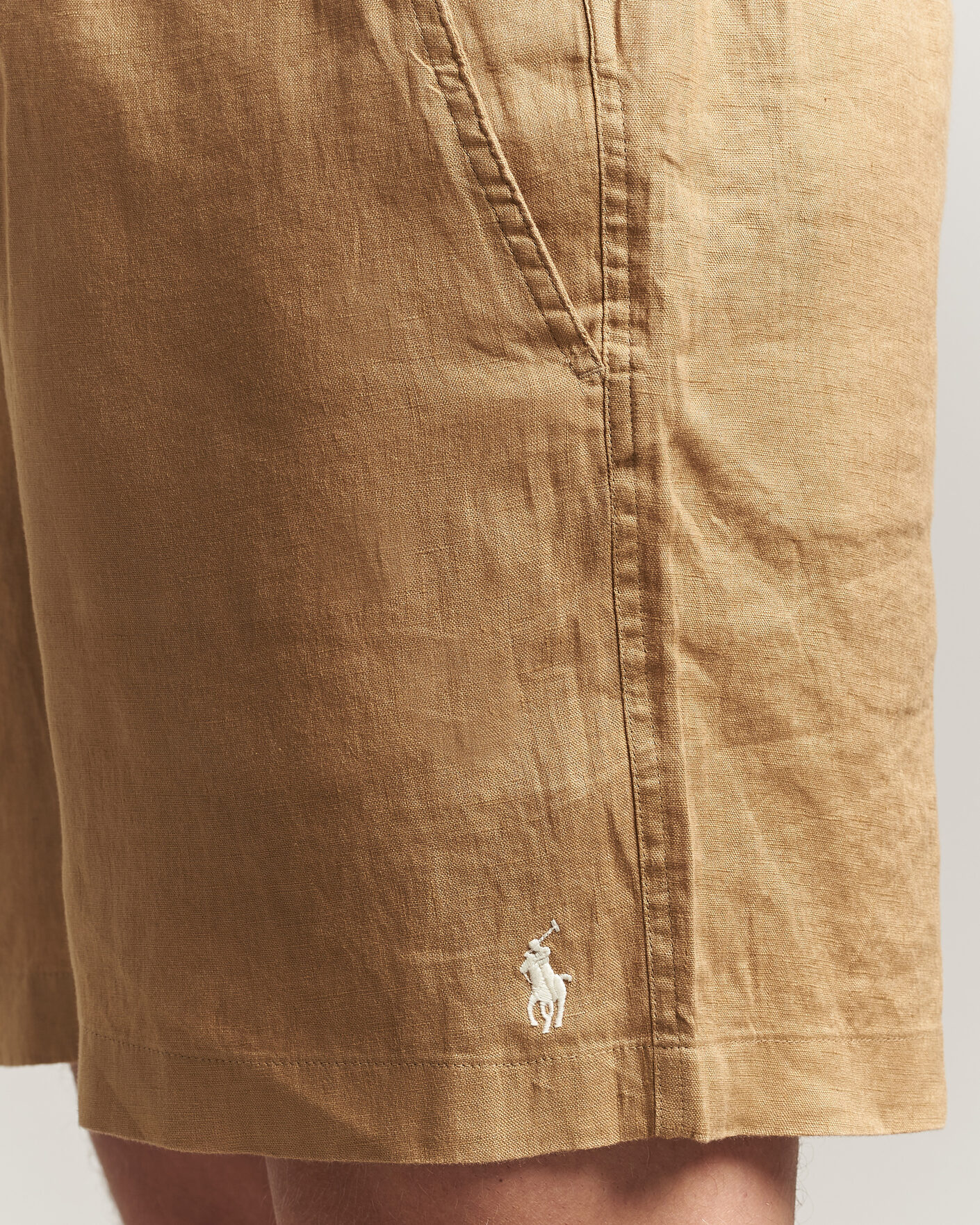 Men | Shorts | Polo Ralph Lauren | Dyed Linen Shorts Cafe Tan