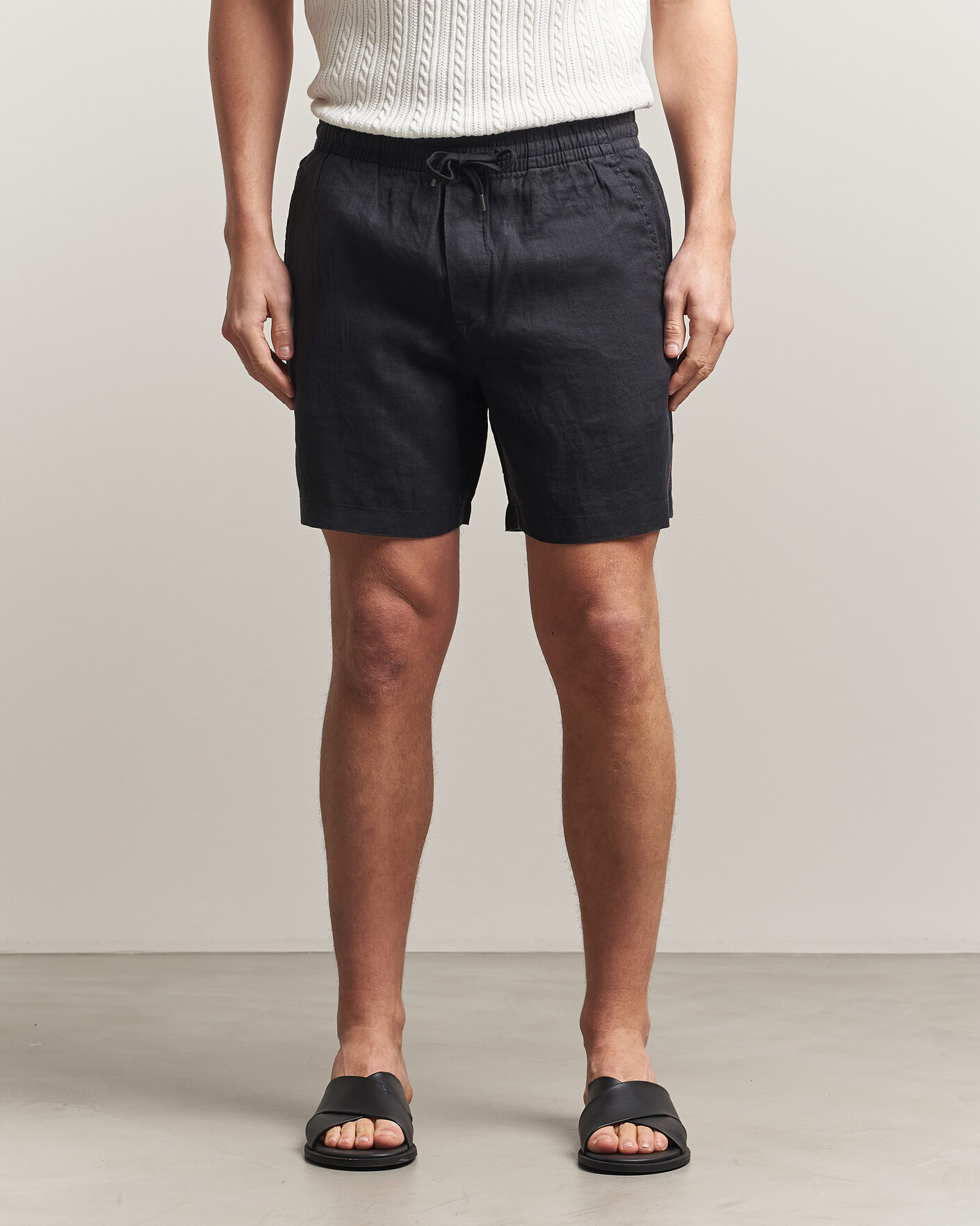 Polo Ralph Lauren Dyed Linen Shorts Polo Black at CareOfCarl.com