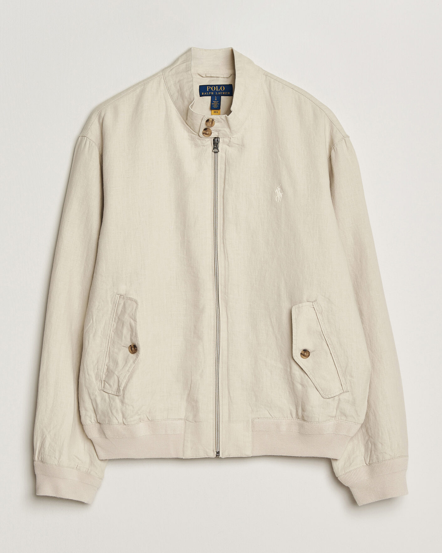 Men | Coats & Jackets | Polo Ralph Lauren | Linen Herringbone Windbreaker Basic Sand
