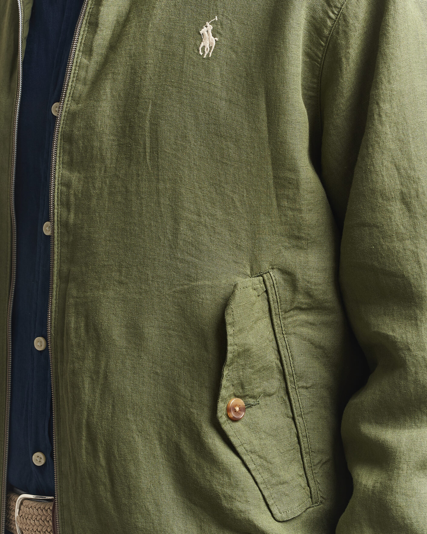 Polo Ralph Lauren Linen Herringbone Windbreaker Garden Trail at