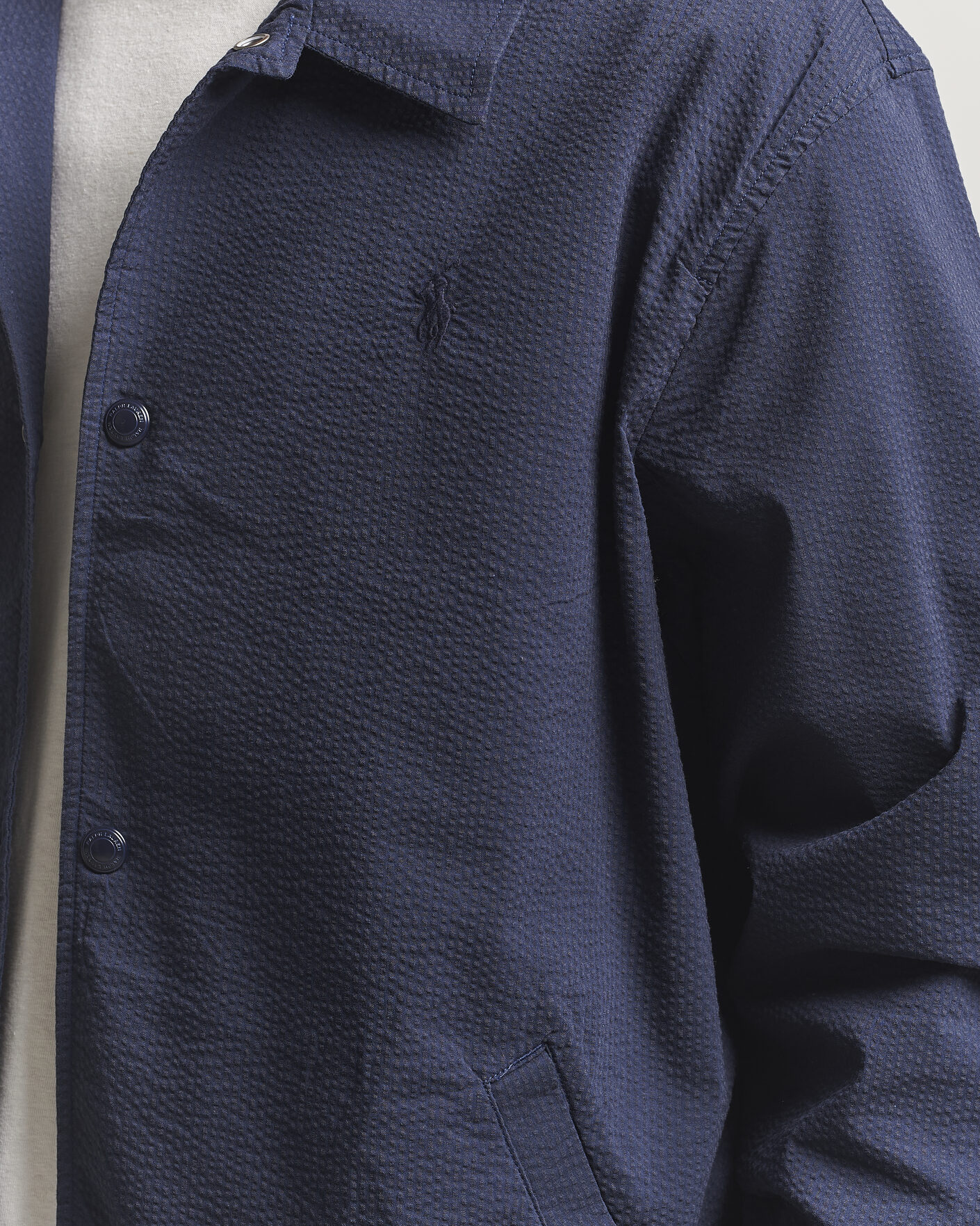 Men | Coats & Jackets | Polo Ralph Lauren | Seersucker Windbreaker Jacket Newport Navy