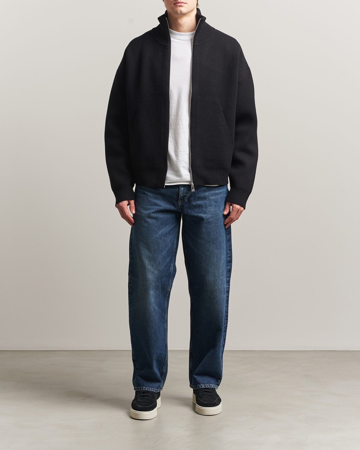 Men | Sweaters & Knitwear | Axel Arigato | Core Zip-Up Sweater Black