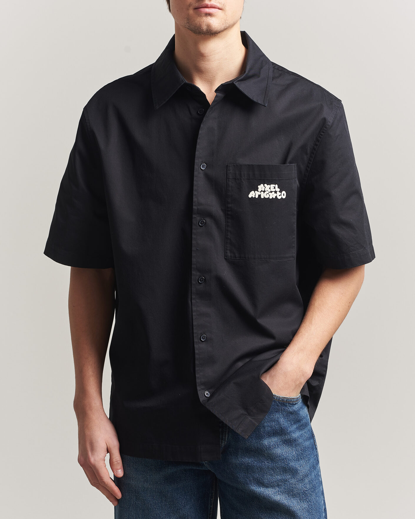 Men | Shirts | Axel Arigato | Drew Short Sleeve Shirt Black
