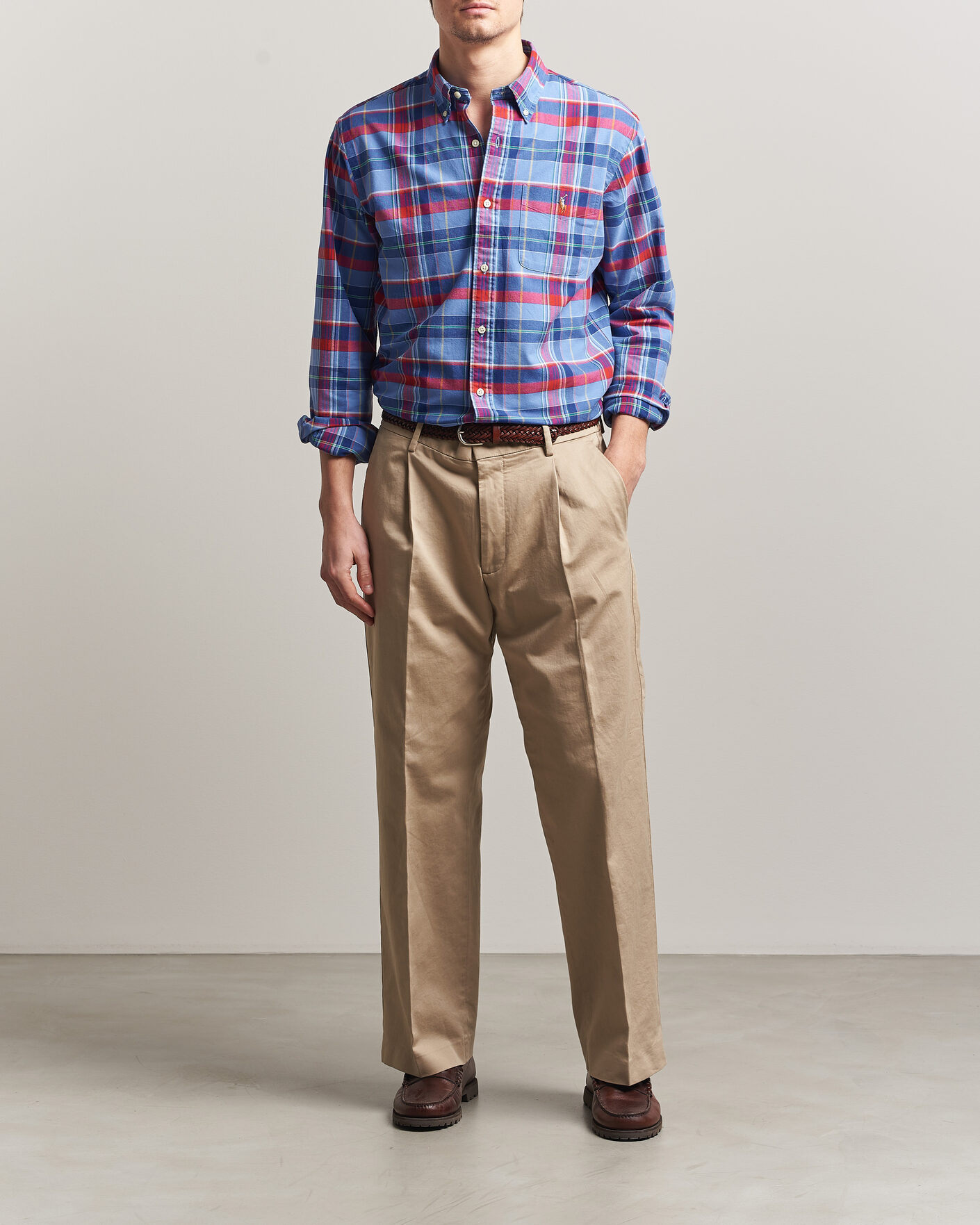 Polo Ralph Lauren Custom Fit Check Oxford Shirt Blue Multi at