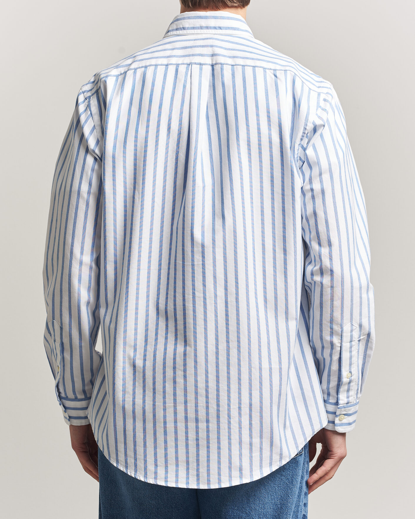 Men | Shirts | Polo Ralph Lauren | Custom Fit Striped Oxford Shirt Blue