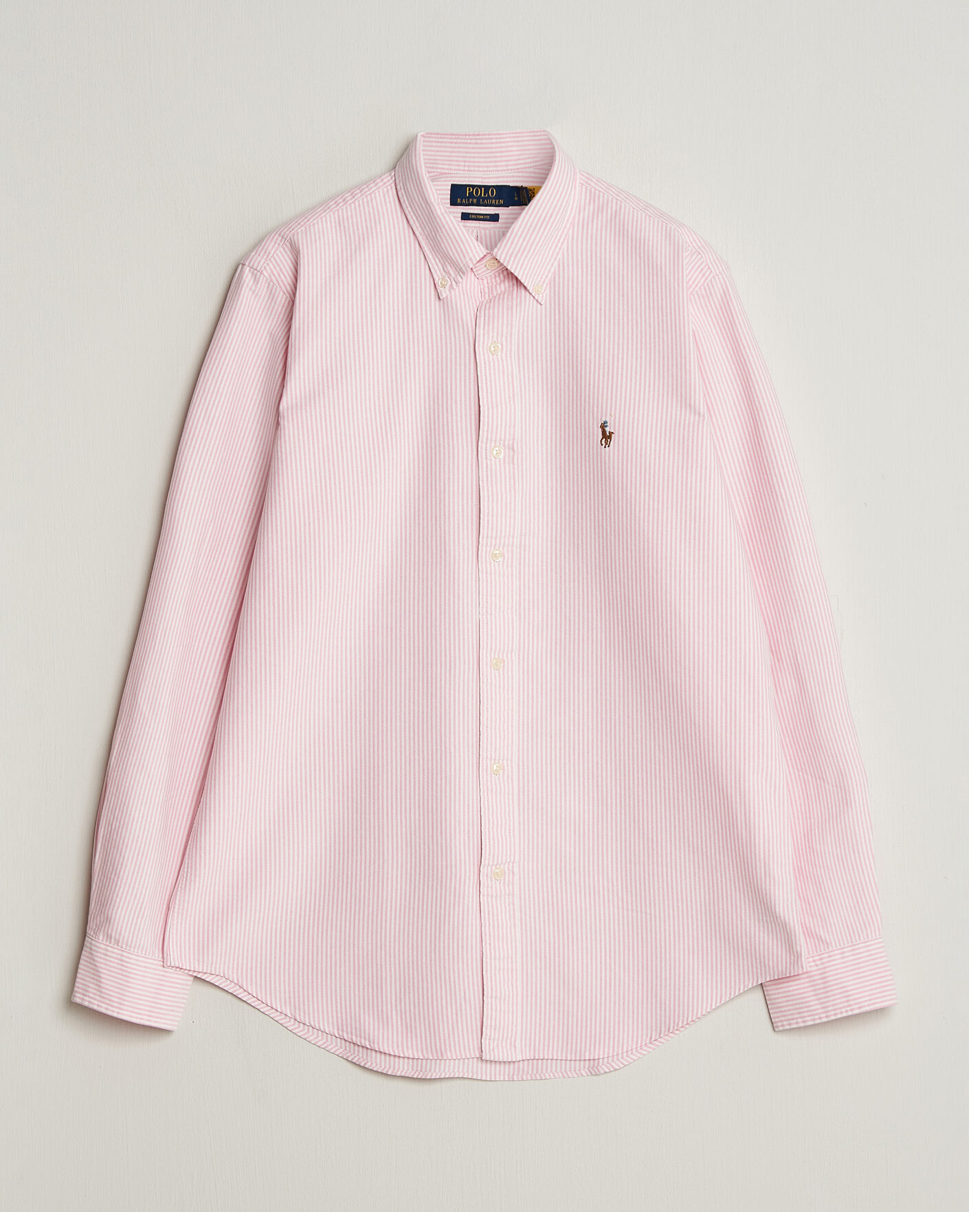 Polo Ralph Lauren Custom Fit Micro Striped Oxford Shirt Pink at