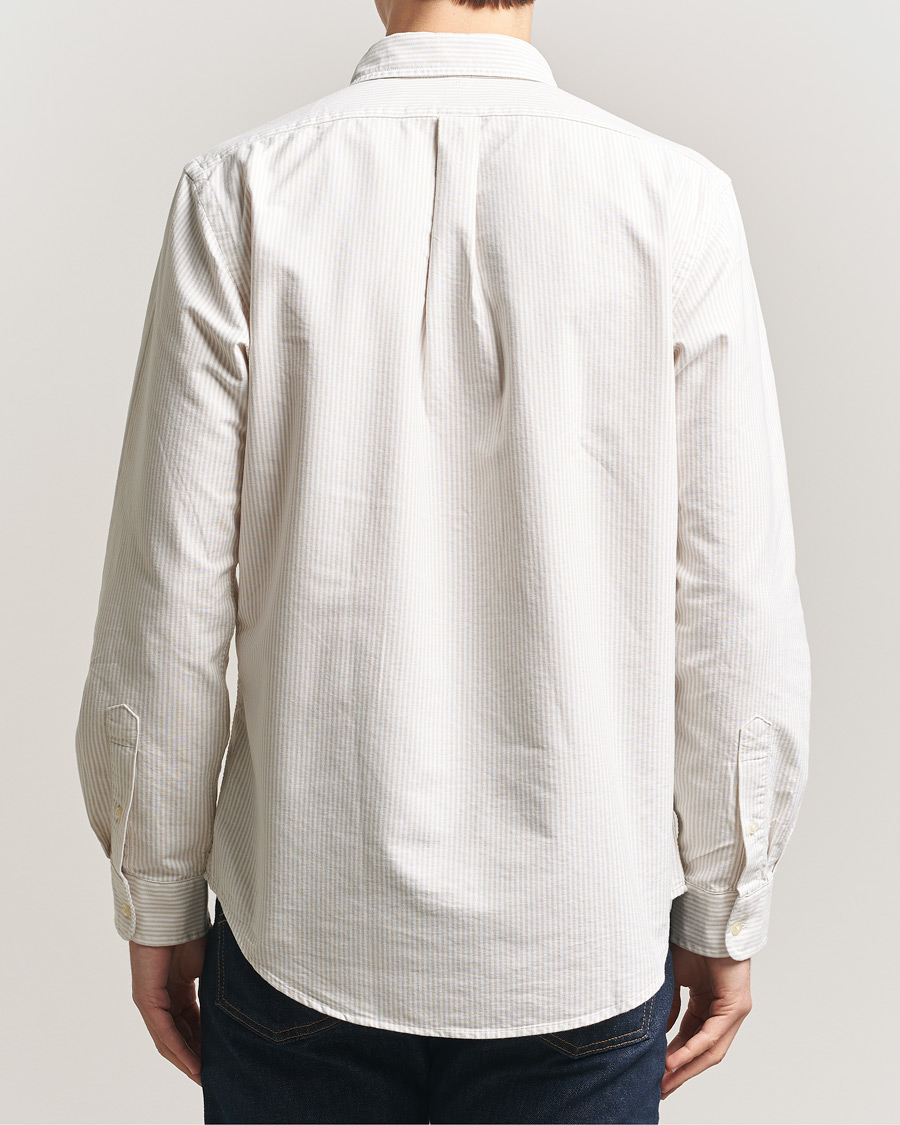 Men | Shirts | Polo Ralph Lauren | Custom Fit Micro Striped Oxford Shirt Beige