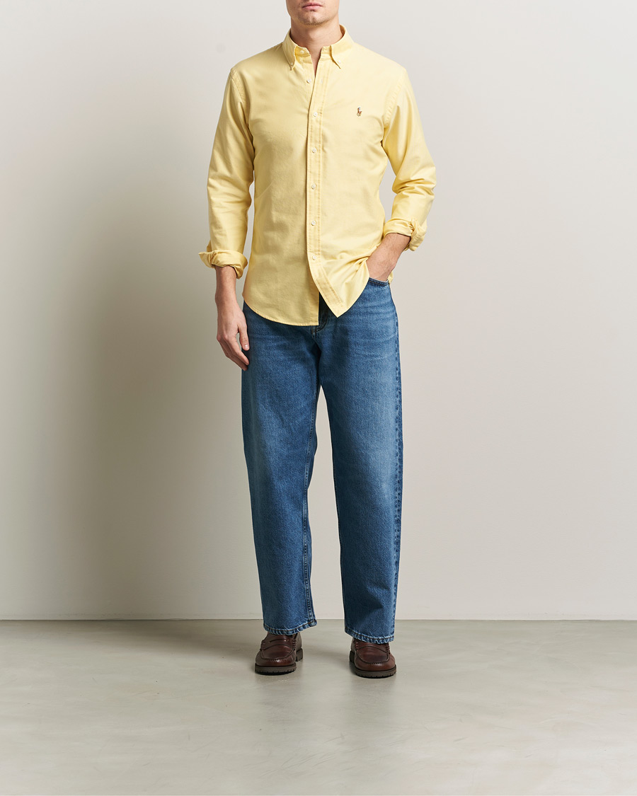 Polo Ralph Lauren Custom Fit Oxford Shirt Yellow at CareOfCarl.com
