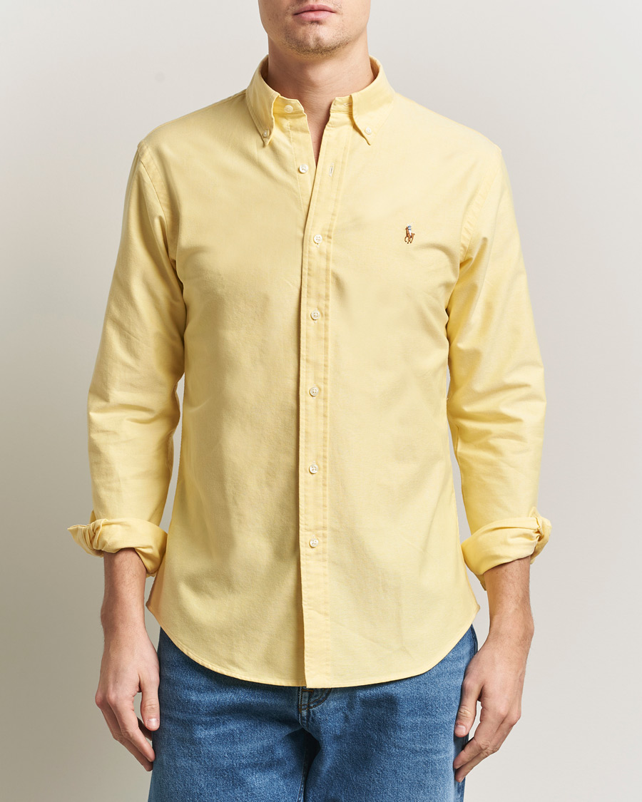 Polo Ralph Lauren Custom Fit Oxford Shirt Yellow at CareOfCarl.com