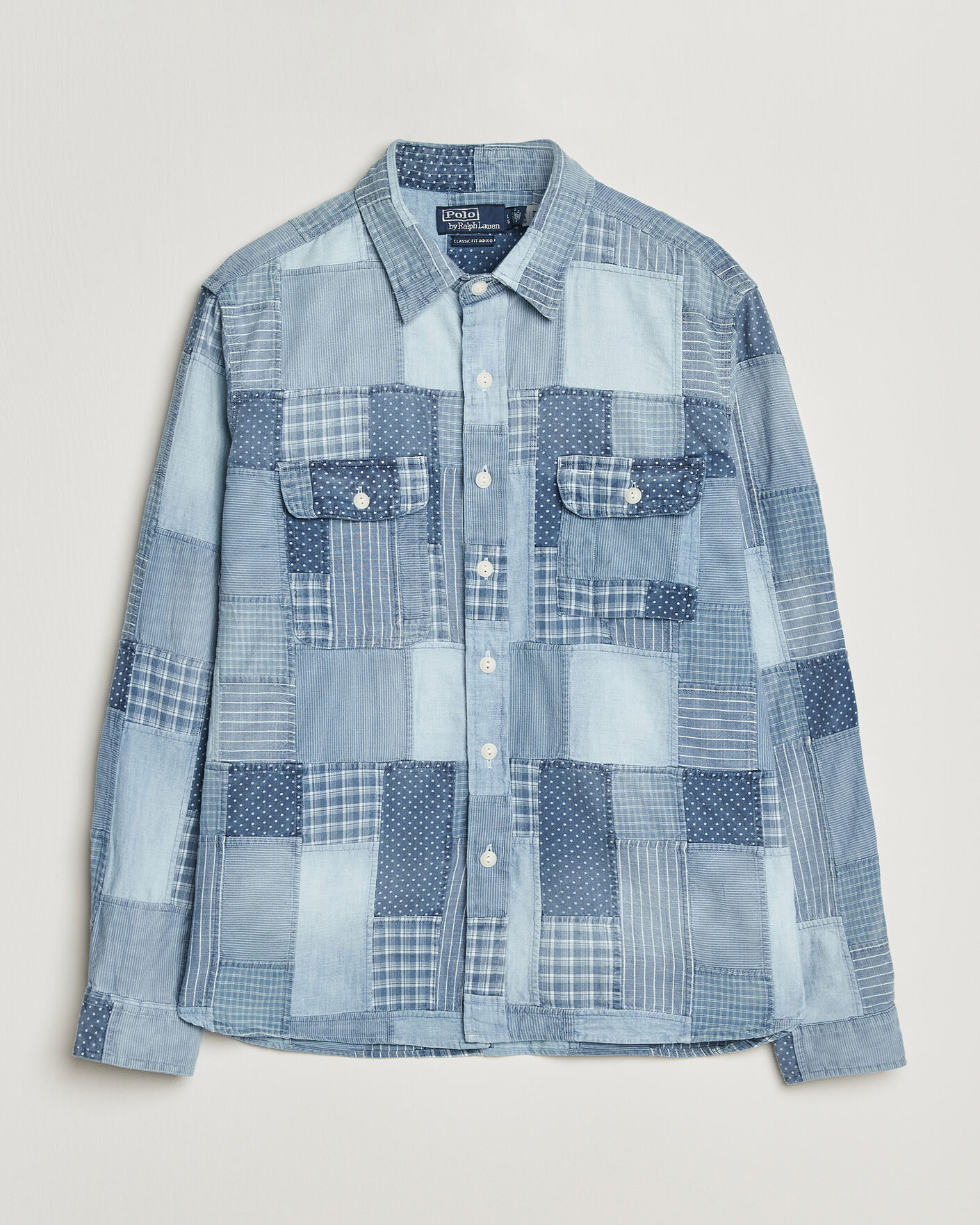 Men | Shirts | Polo Ralph Lauren | Indigo Patchwork Shirt Blue
