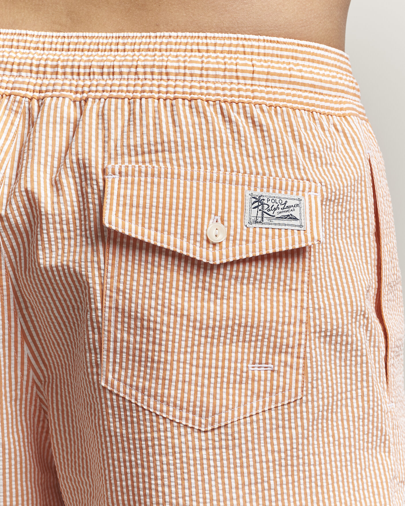 Men | Swimwear | Polo Ralph Lauren | Traveler Mid Trunk Seersucker Peach